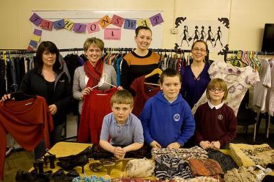 Waste Promotions Officers from Anglesey County Council with Sandra Jones and Llangefni Communities First ‘Young Explorers’ Group.