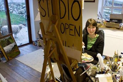 Anwen Roberts at her studio Bumwerth, Trearddur Bay