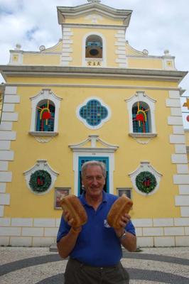 Graham and The Llynnon loaves,  St. Francis Xavier Church, Coloane , Macau, South China