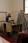 Helen Lopez at her studio/gallery in Llanedwen, Llanfairpwll